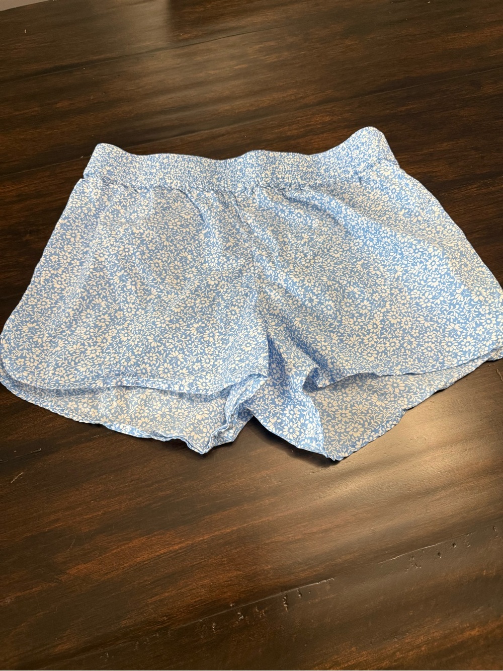 J. Crew Light Blue Floral Elastic Waist Shorts